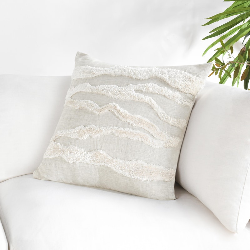 Villa by Classic Home Passage 22" Belgian Linen Blend Throw Pillow On